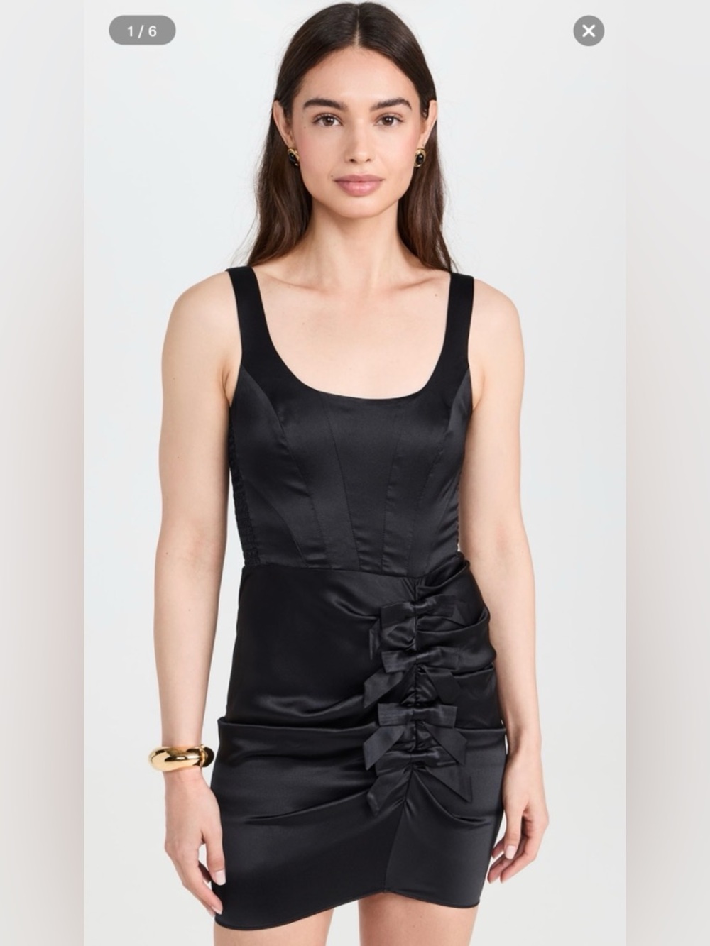 Amanda Uprichard Black Silk Bow-Accent Cocktail MiniDress XS